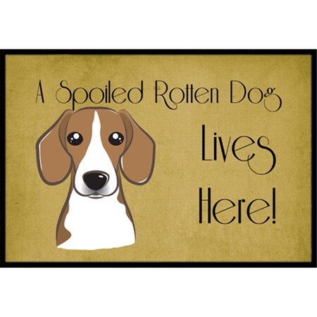 Carolines Treasures Beagle Spoiled Dog Lives Here Indoor & Outdoor Mat, 24 x 36 in. CA77490